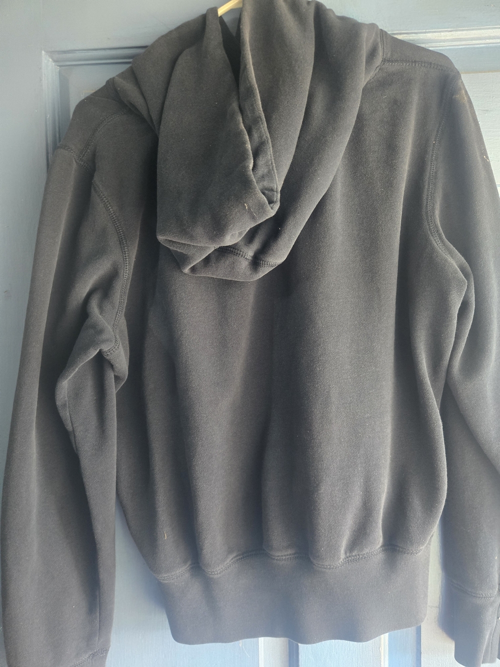 American Eagle Outfitters Navy Blue Hoodie with Whie LOVE and Pink Eagle - Picture 2 of 4